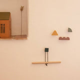 Holz-Kleiderhaken-Set (4 Stk.). Einfache Kunst Waldfarben