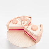 Kuchen auf Ständer aus Holz | Rosa