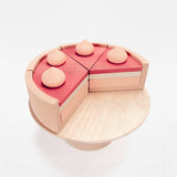 Kuchen auf Ständer aus Holz | Rosa
