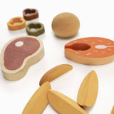 Holz-Lebensmittel-Set | Abendessen
