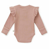Bio-Body mit langen Ärmeln und Rüschen rosa