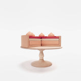 Kuchen auf Ständer aus Holz | Rosa