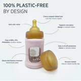 Weithals-Babyflasche aus Glas mit Hülle 150 ml