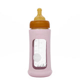 Weithals-Babyflasche aus Glas mit Hülle 250 ml