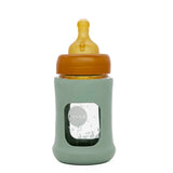 Weithals-Babyflasche aus Glas mit Hülle 150 ml