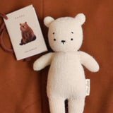 Teddy Bär Kuscheltier aus Alpakawolle weiss