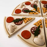 Holzpizza-Spielzeug mit 6 Stücken