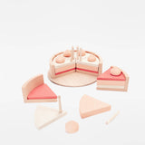 Kuchen auf Ständer aus Holz | Rosa