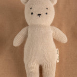Teddy Bär Kuscheltier aus Alpakawolle weiss