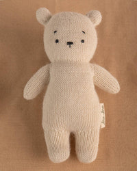 Teddy Bär Kuscheltier aus Alpakawolle weiss
